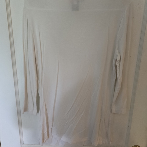 Cream Embellished 3/4 Sleeve Blouse - Picture 2 of 3